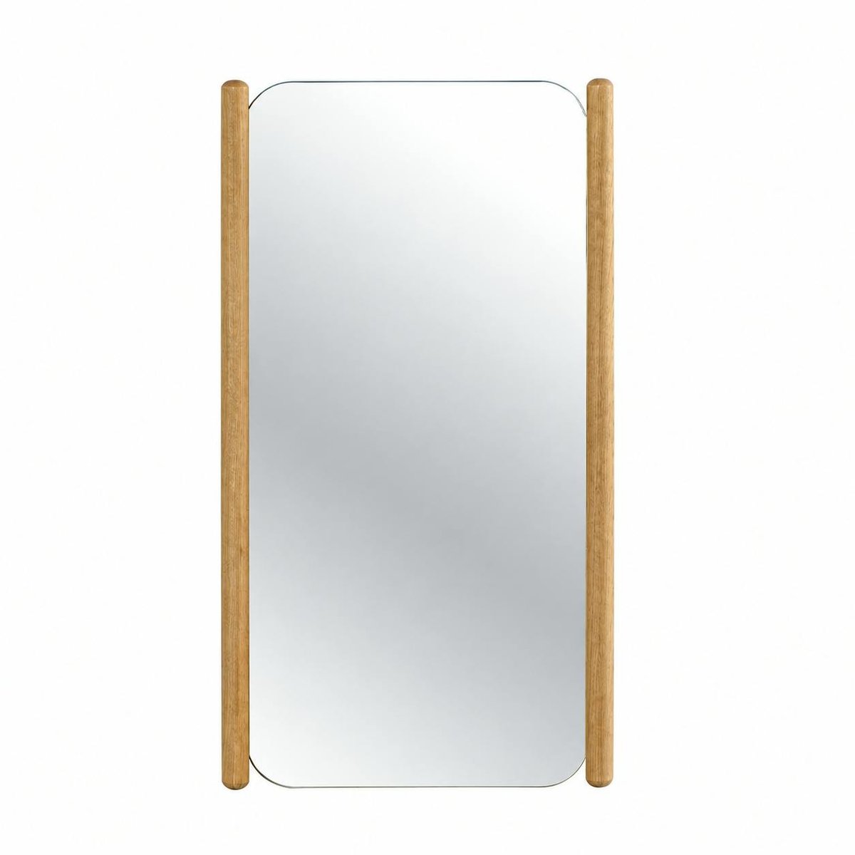Miroir d'entrée vertical - baguettes latérales bois IENA bois naturel, PIER IMPORT