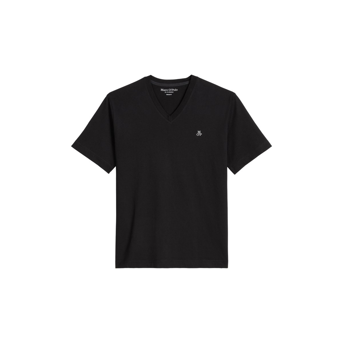 T-shirt regular en pur coton bio noir, MARC O'POLO