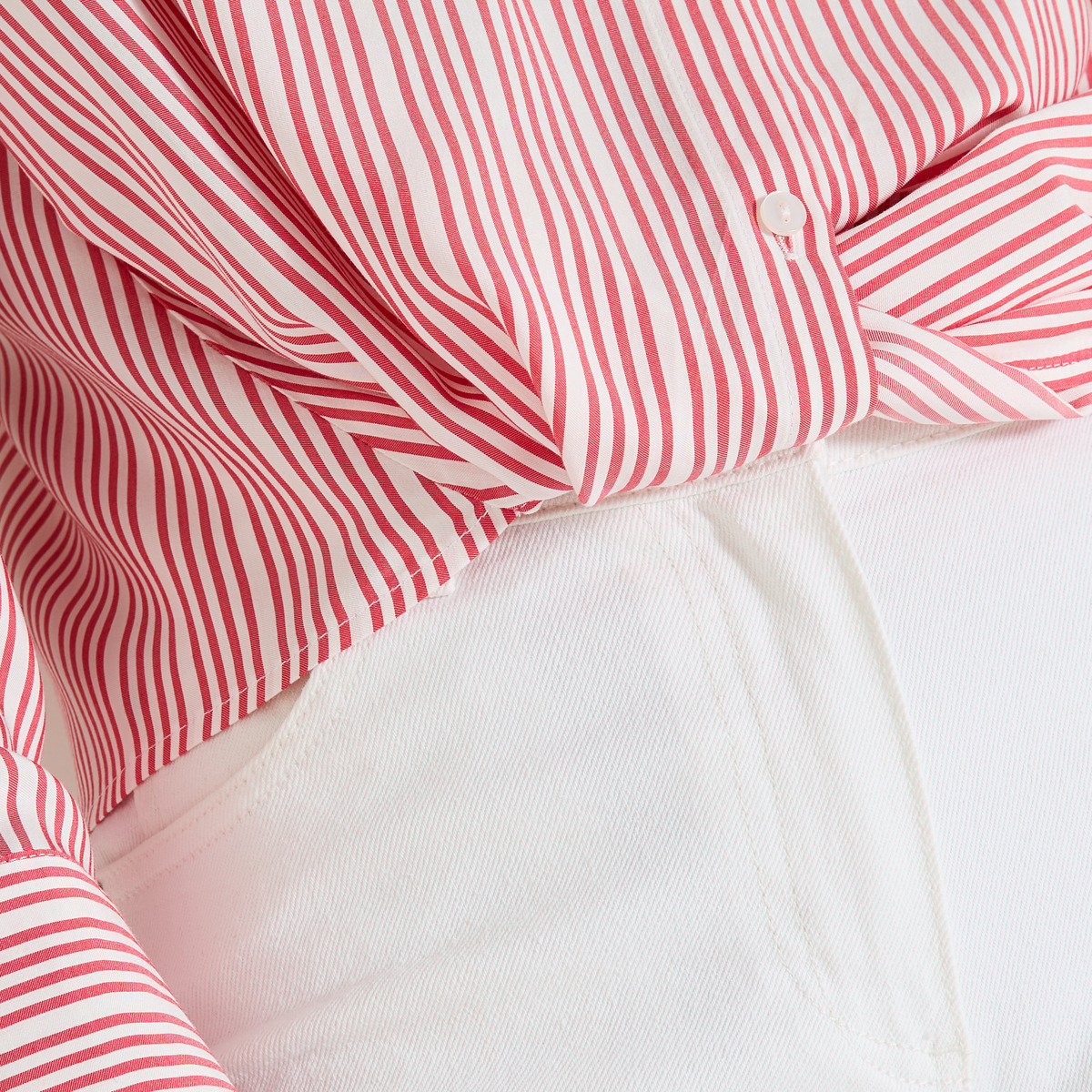 Chemise rayée fluide orange rouge, GRAIN DE MALICE