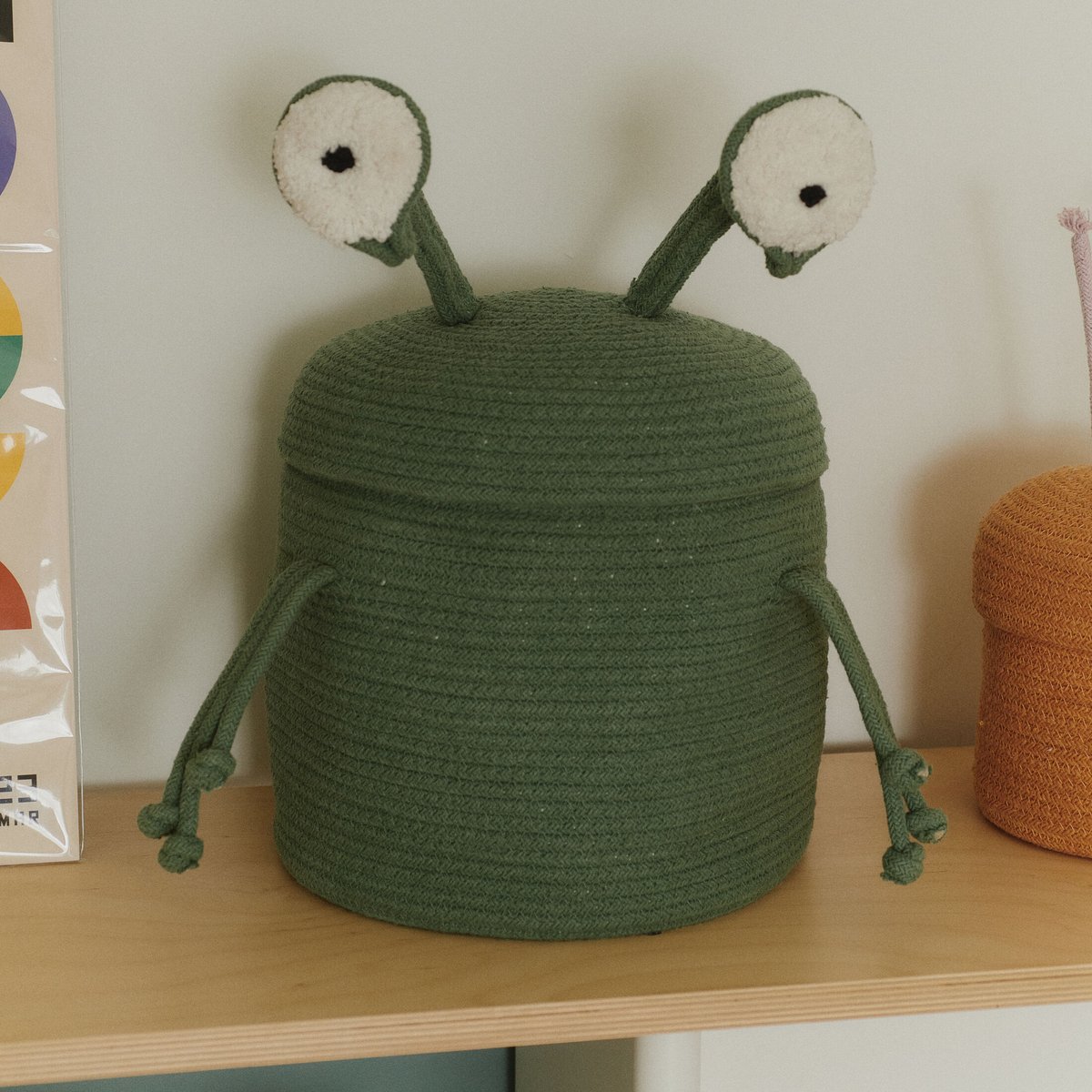 Panier Alien Zog vert, ivoire, noir, LORENA CANALS