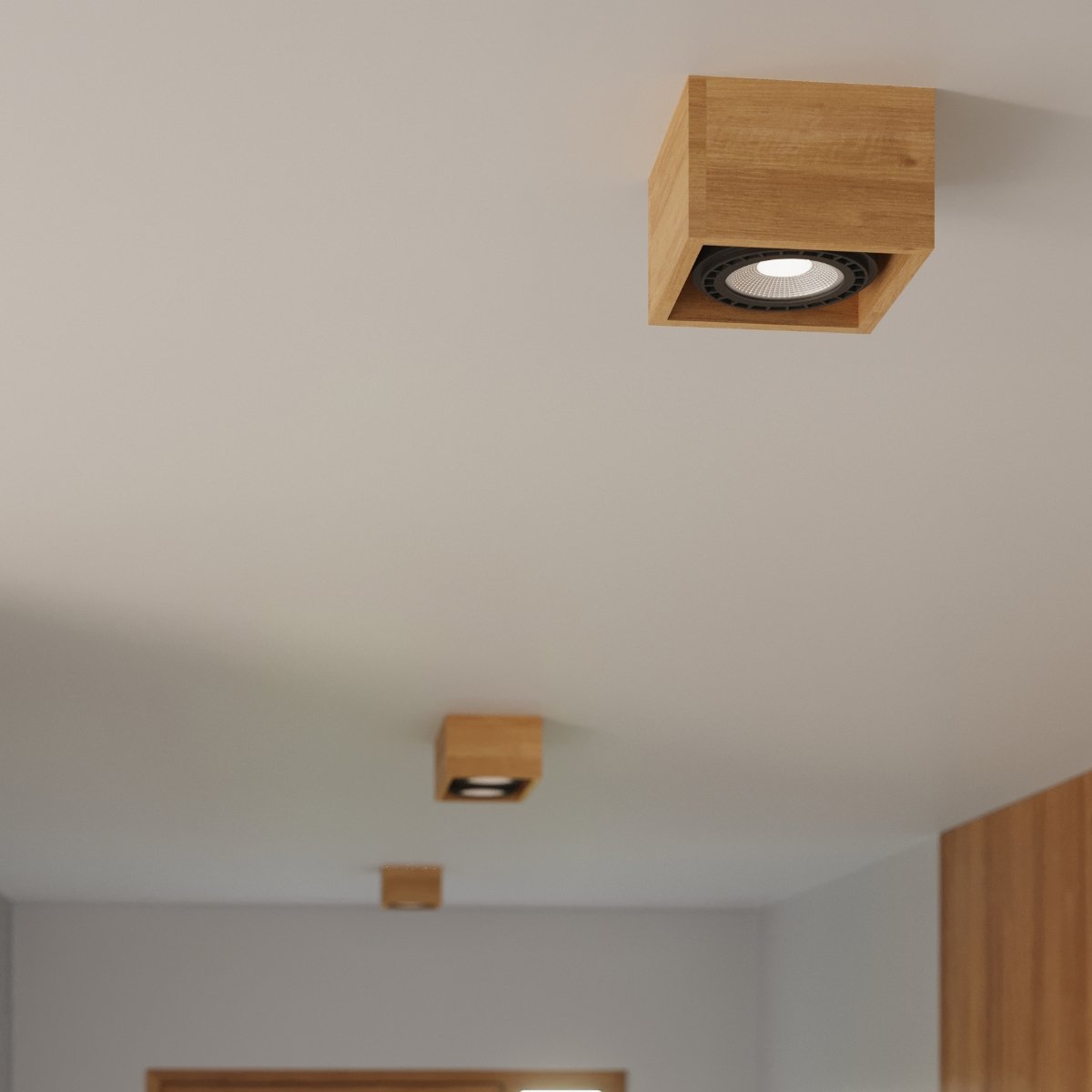 Plafonnier Bois Bois Naturel GU10/ES111 2 Quatro marron, EDEN