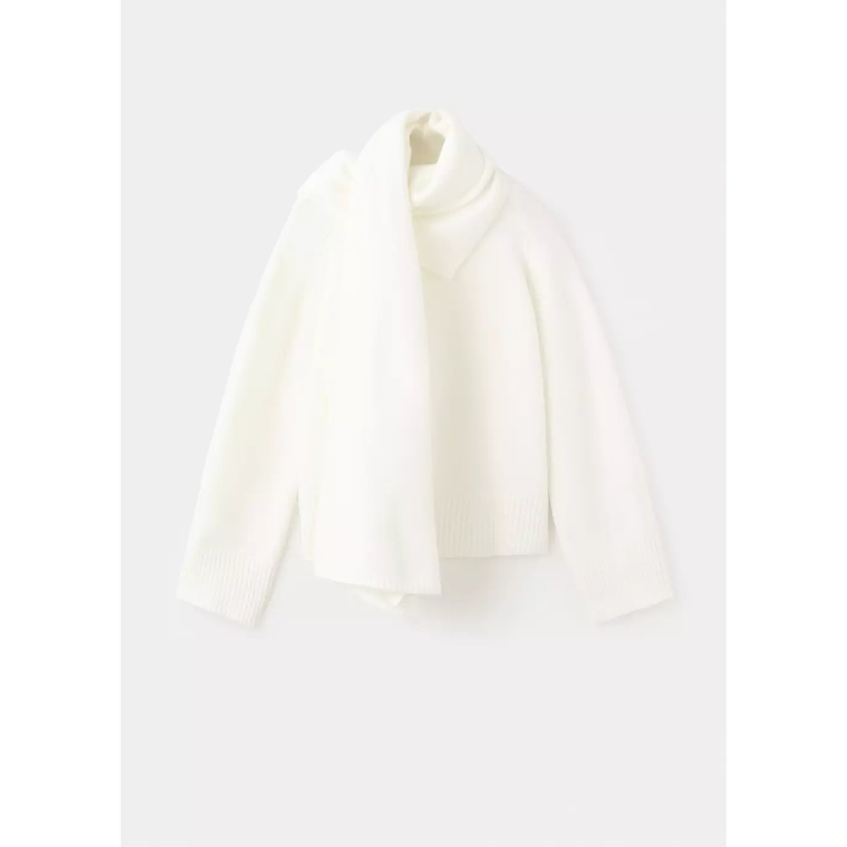 Pull en maille foulard écru, MANGO