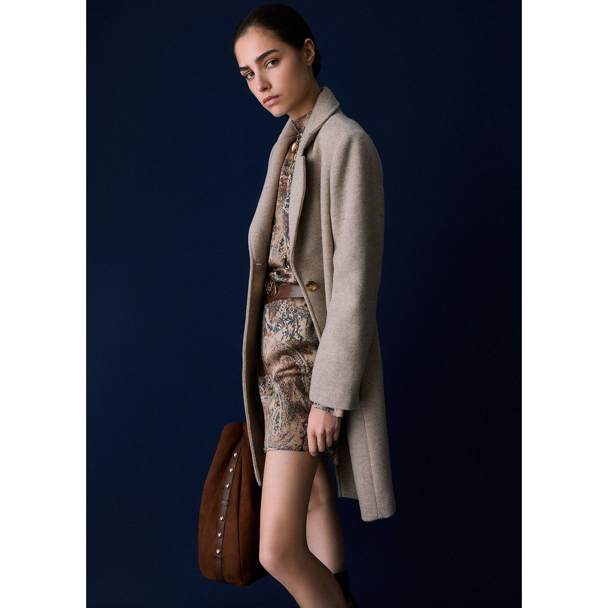 Manteau mi-long en tissu beige, LIU JO