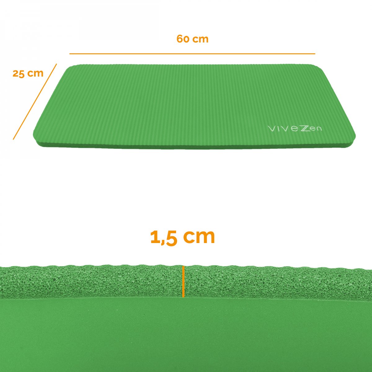 Tapis de yoga pour genoux vert, VIVEZEN