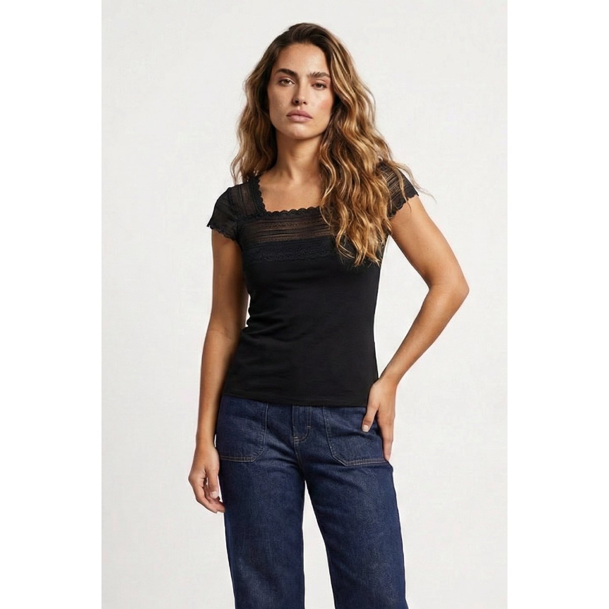 T-shirt - coton et modal noir, ARMOR-LUX