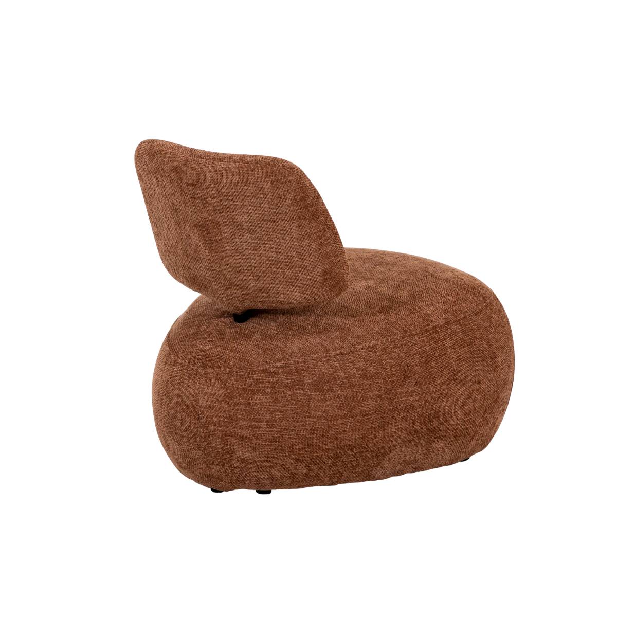 Fauteuil en tissu bouclette TÉRÉSIA orange, MADE IN MEUBLES 