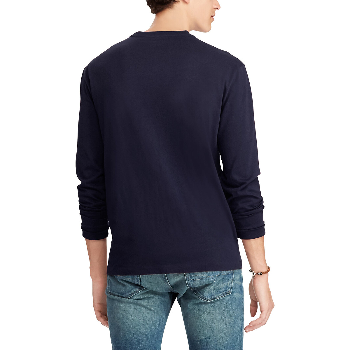 Custom Slim Fit Long Sleeve T-Shirt navy blue, POLO RALPH LAUREN