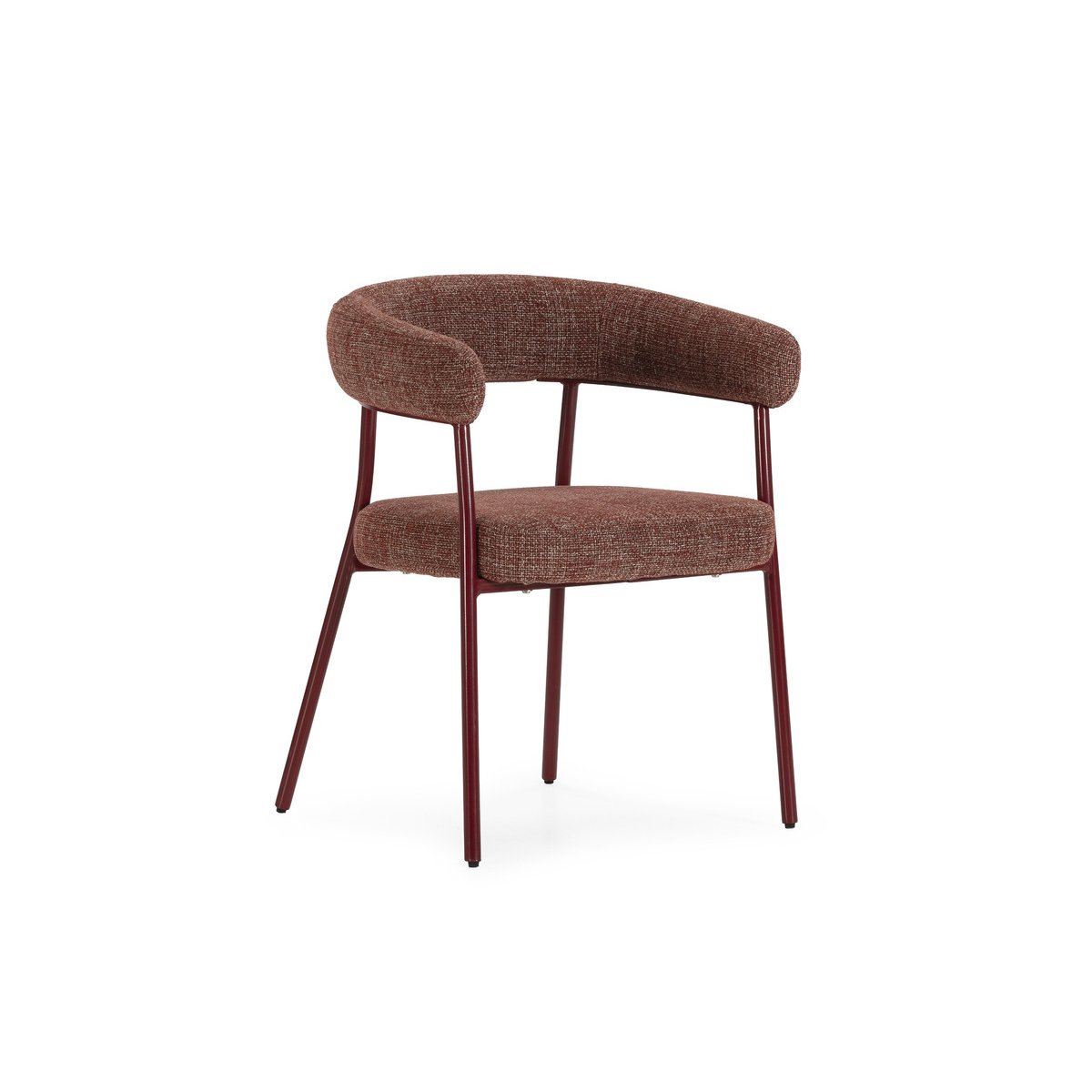 Lot de 2 chaises tissu texturé, ROSA rouge, BOBOCHIC