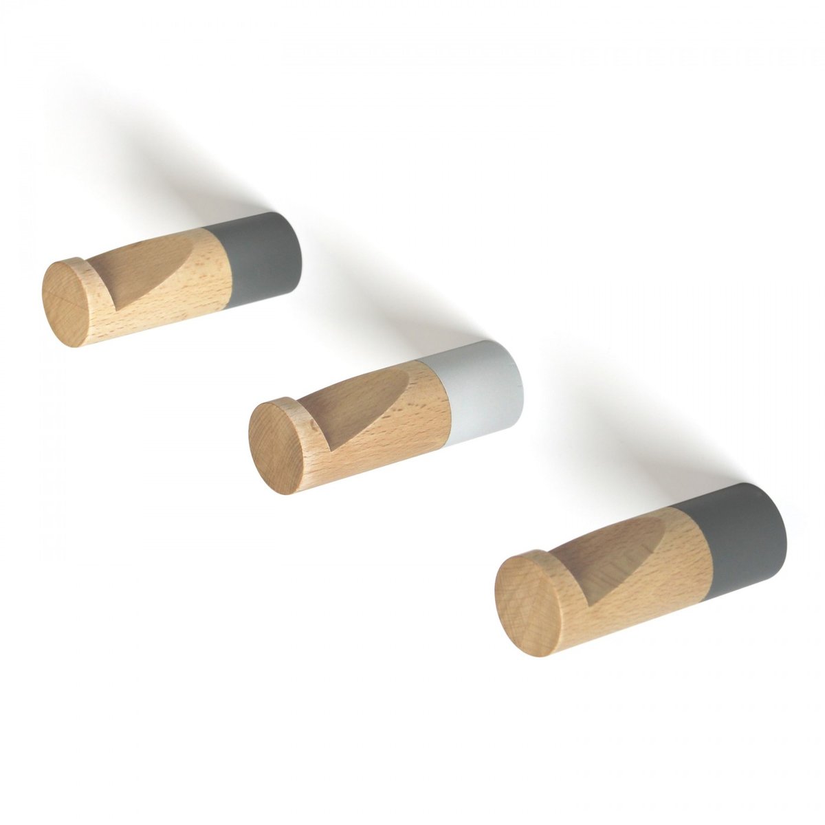 Patère Wook Cylindrique Bicolore Large Diam 40 X 120 mm gris clair, ARCHIV