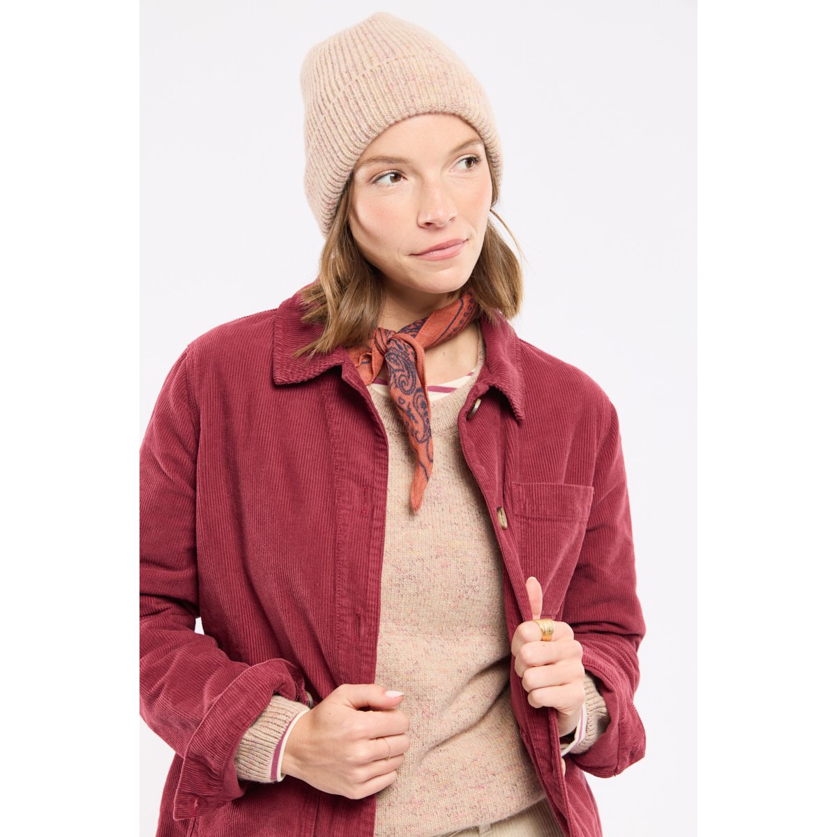 Veste pêcheur Héritage - velours betterave, ARMOR-LUX