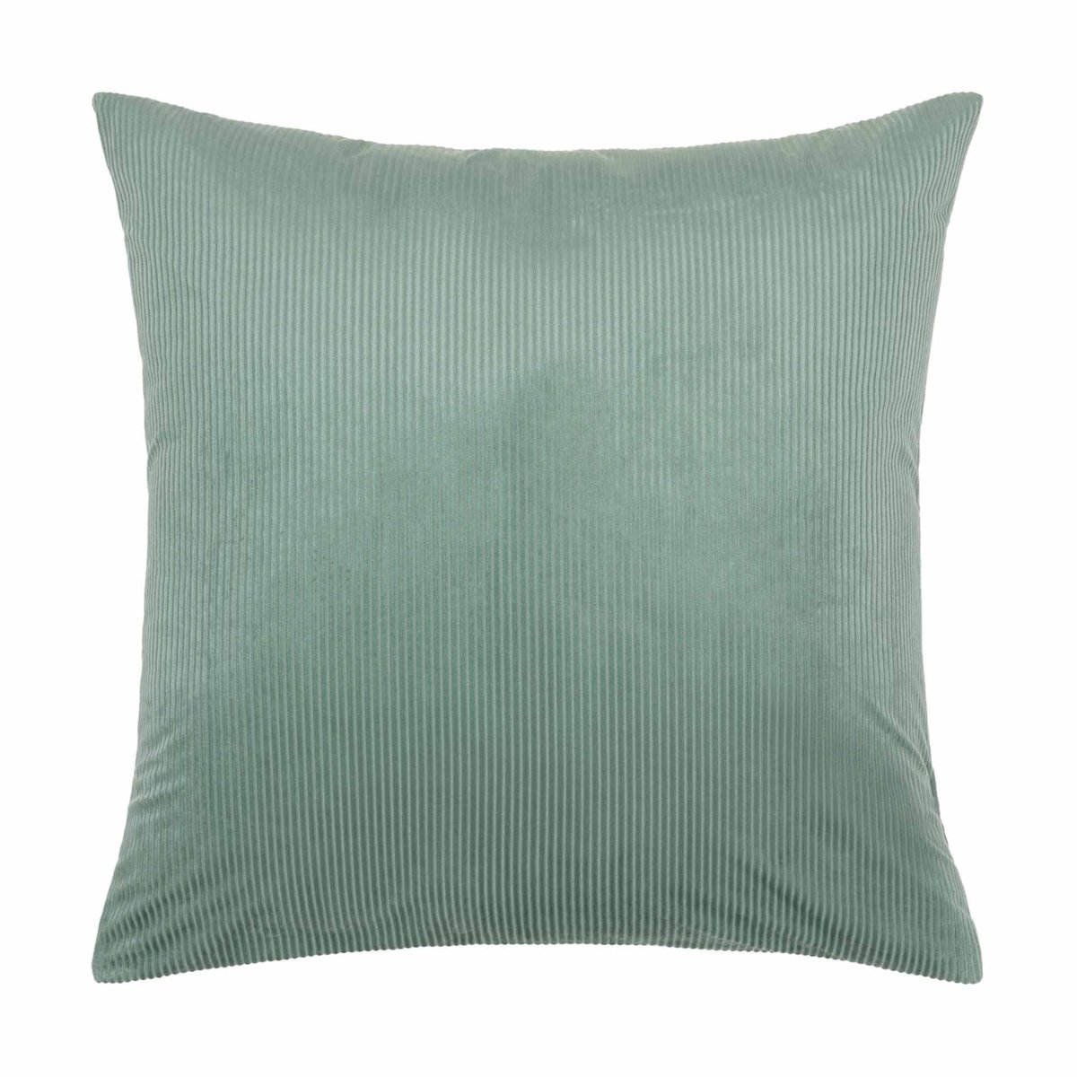 Parure de lit 3 pièces en velours côtelé uni housse + taies vert, DOUCEUR D'INTÉRIEUR