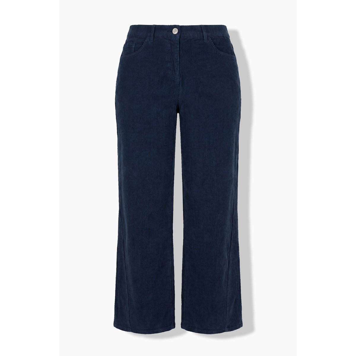 Pantalon Mary en velours côtelé, jambe large marine, ULLA POPKEN
