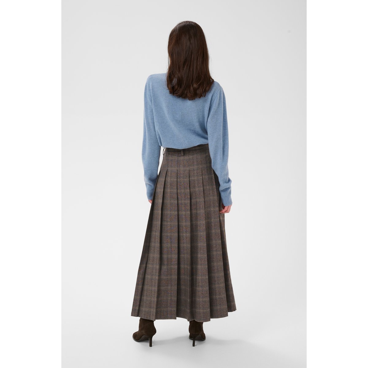 Jupe - tissage léger marron brown check, CULTURE