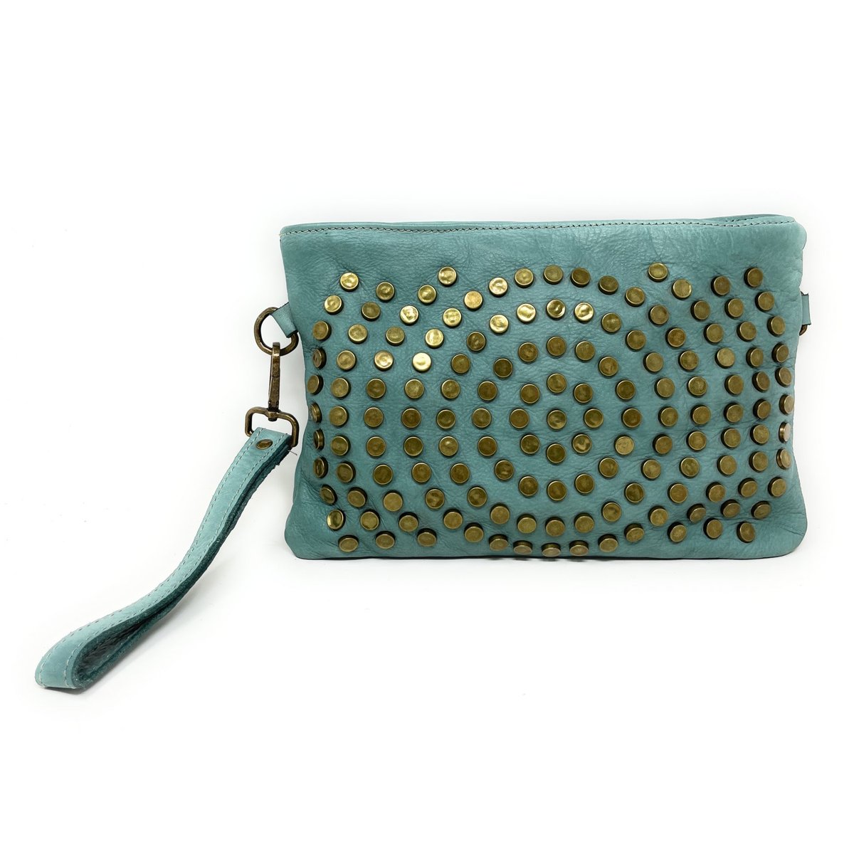 Sac pochette en cuir vintage MISS CIRCÉ céladon, OH MY BAG