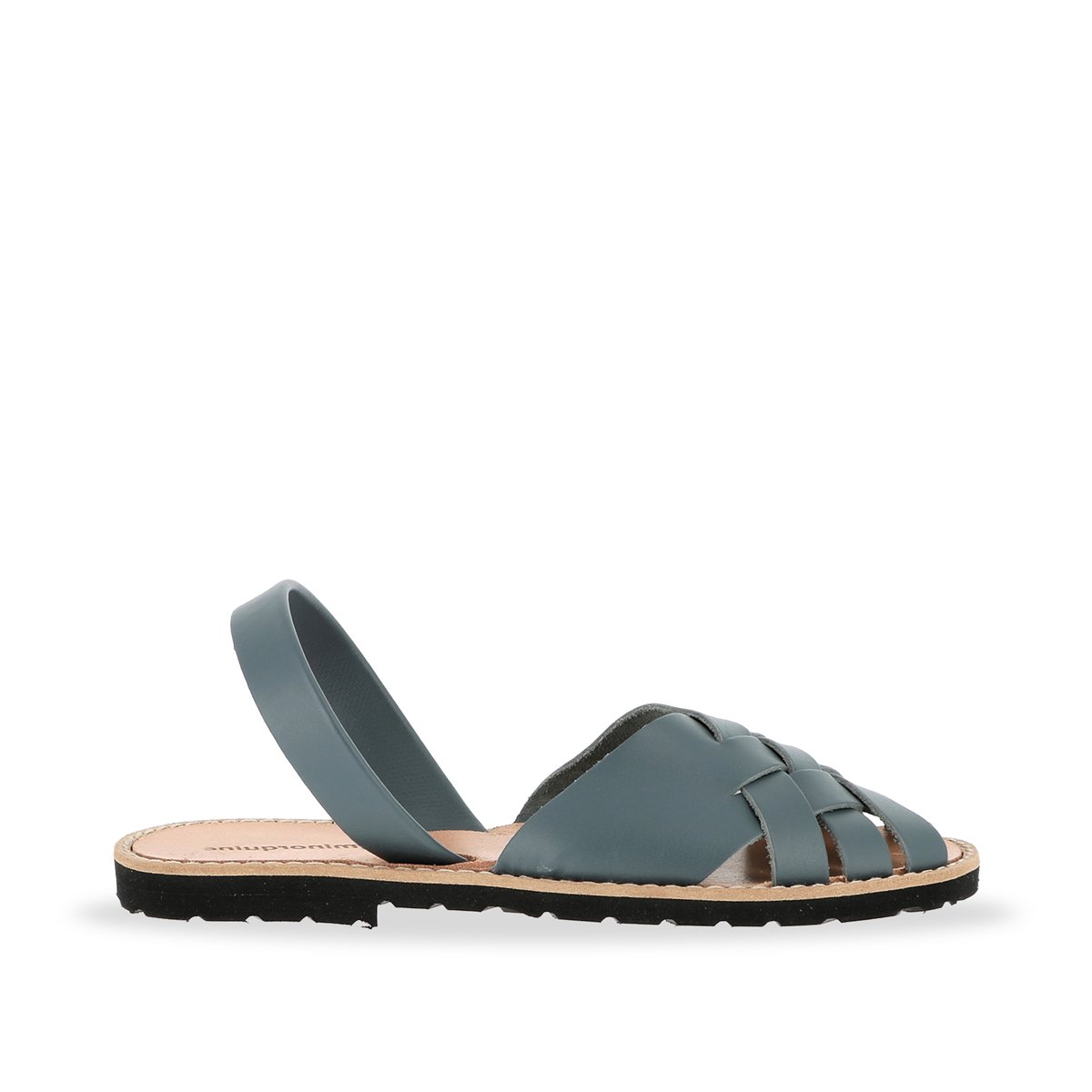 Sandales en cuir AVARCA COMPOSTELLE bleu pétrole, MINORQUINES