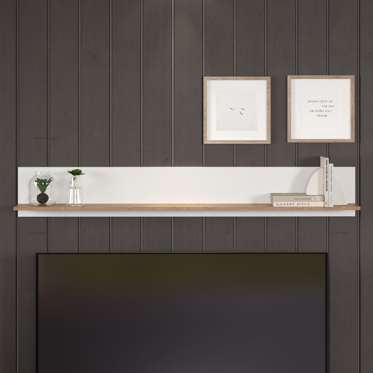Etagère murale avec 1 tablette L170 cm - VITORIA blanc, CALICOSY