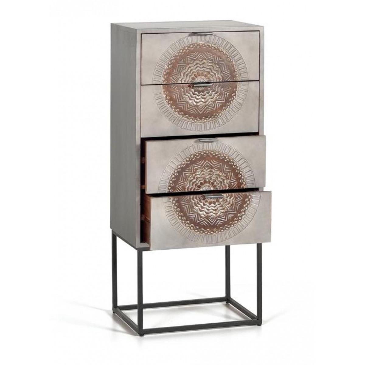Chiffonnier 4 tiroirs - QUIRINE gris, DECORATION D’AUTREFOIS