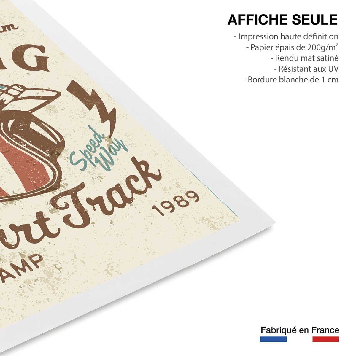 Affiche vintage motor racing affiche seule, HEXOA