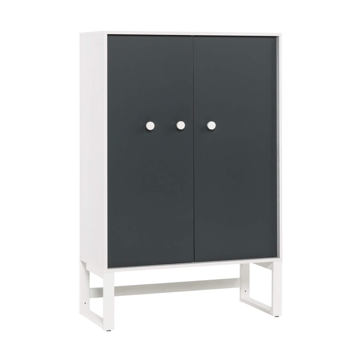 Armoire basse 2 portes anthracite, TERRE DE NUIT