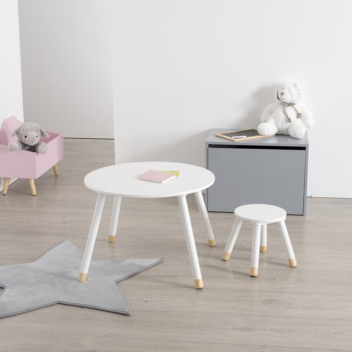 Table enfant ronde DOUCEUR blanc, ATMOSPHERA