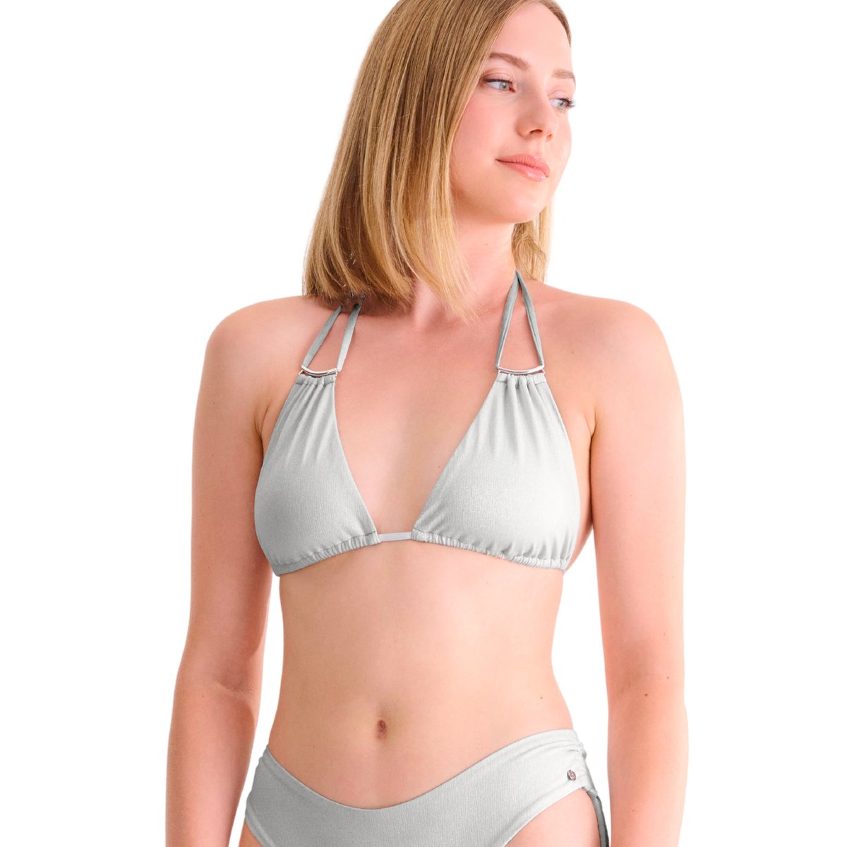 Haut maillot de bain triangle dos nu BLUE LAGOON argent, LISCA