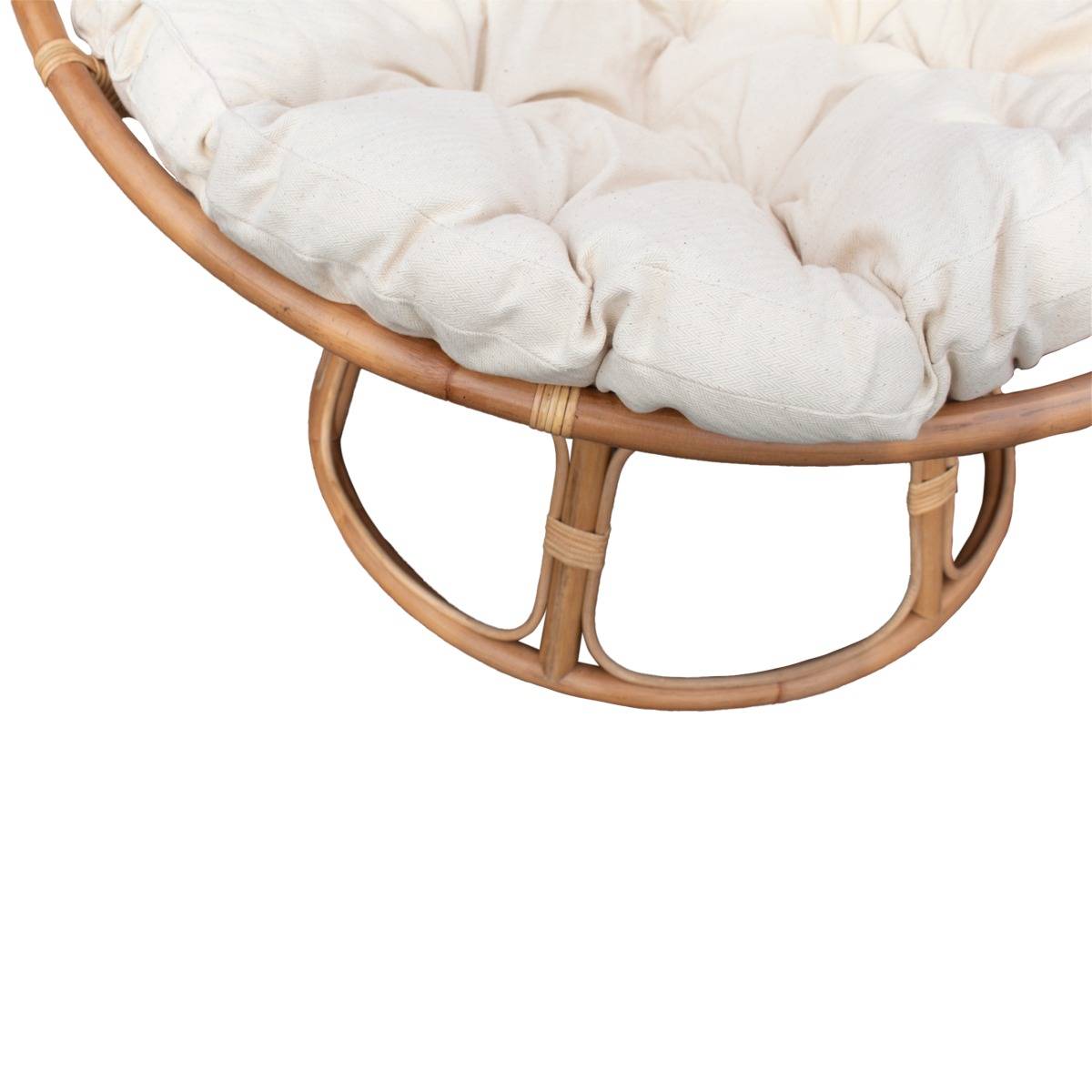Fauteuil en rotin et tissu RATTAN bois clair, MADE IN MEUBLES