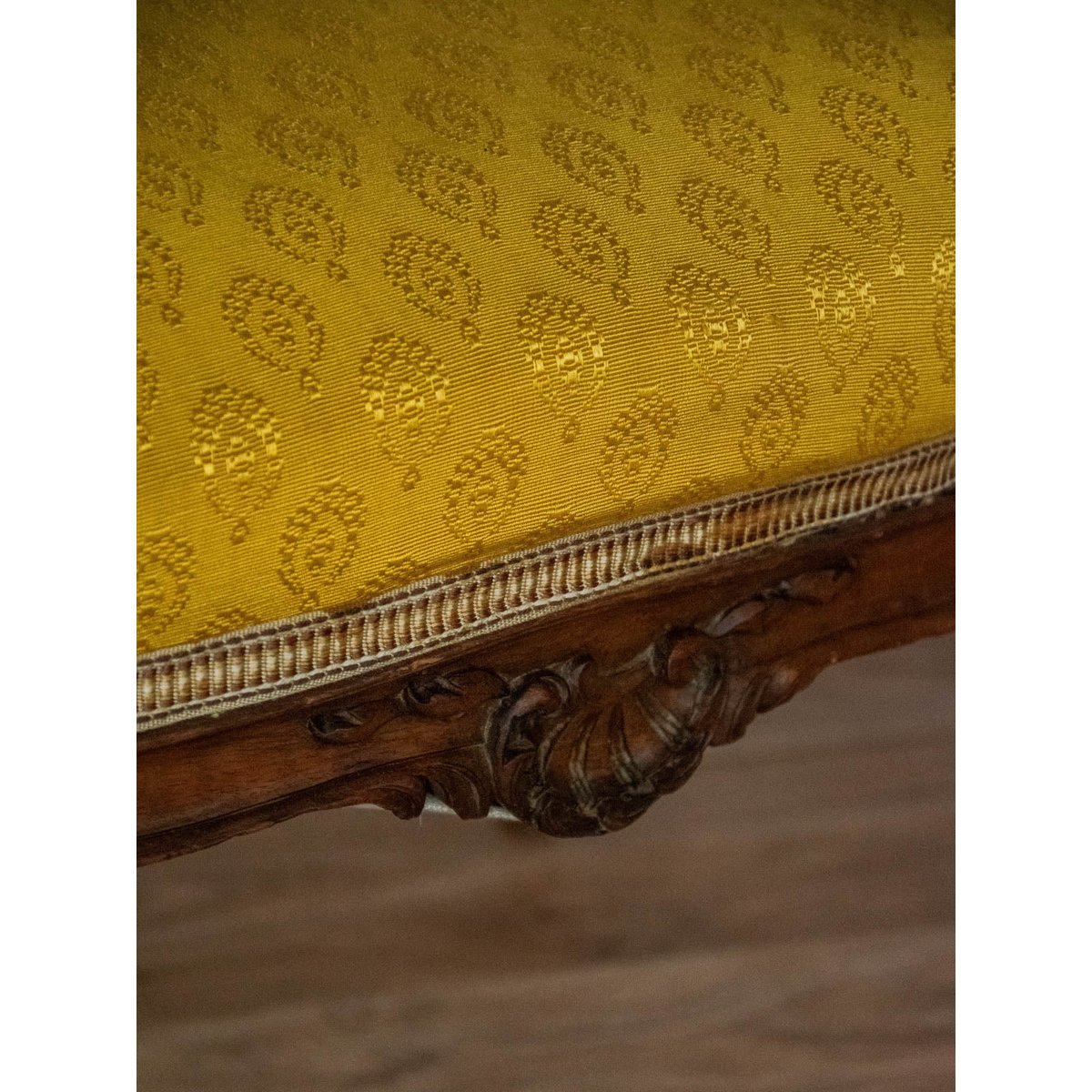 Petite banquette en bois Jean-Philippe N°73 - Bon état bois foncé, DEBONGOUT