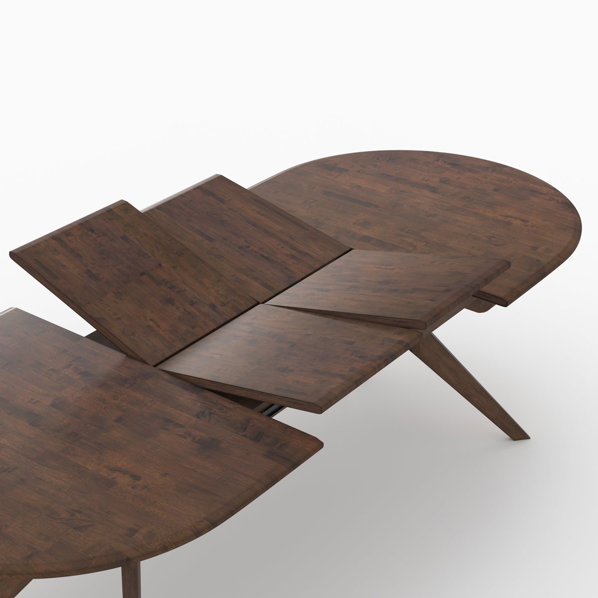 Table extensible en bois d'hévéa massif 6 à 8 personnes - OLI marron foncé, MAISON PAVANE