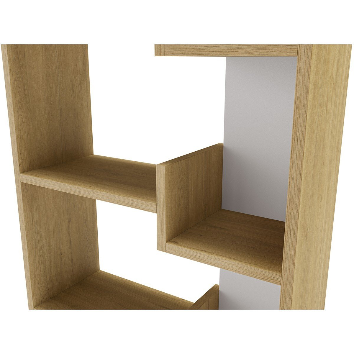 Bibliothèque 5 étagères H162,4 cm - KLAPO chêne artisan / blanc, CALICOSY