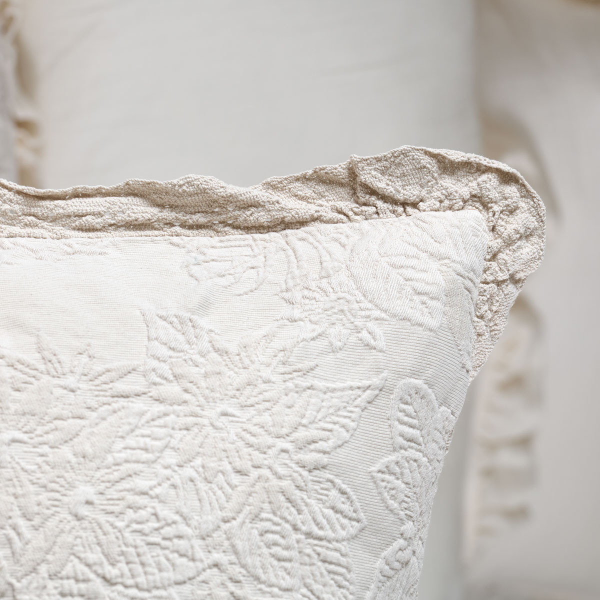Taie D'oreiller Adèle – Coton Piqué Jacquard - ADELE rose, TRADITION DES VOSGES