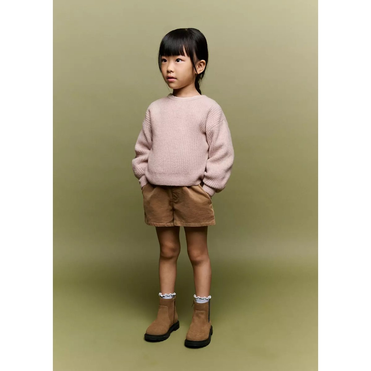 Pull maille oversize boutons rose, MANGO BABY