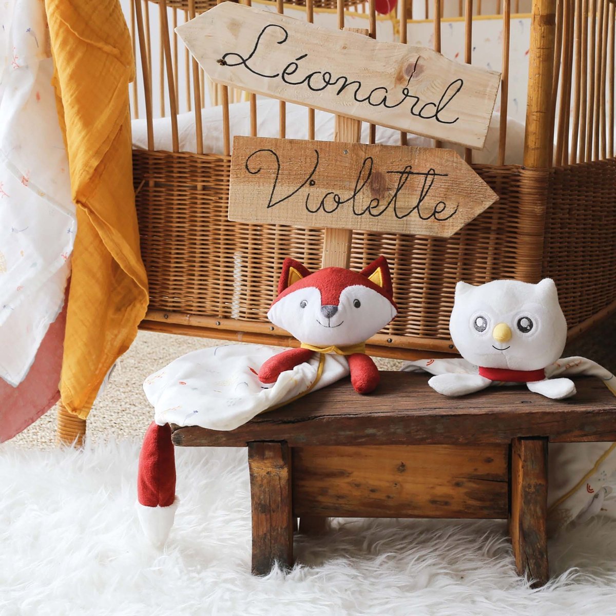 Doudou mouchoir ecru, TROIS KILOS SEPT