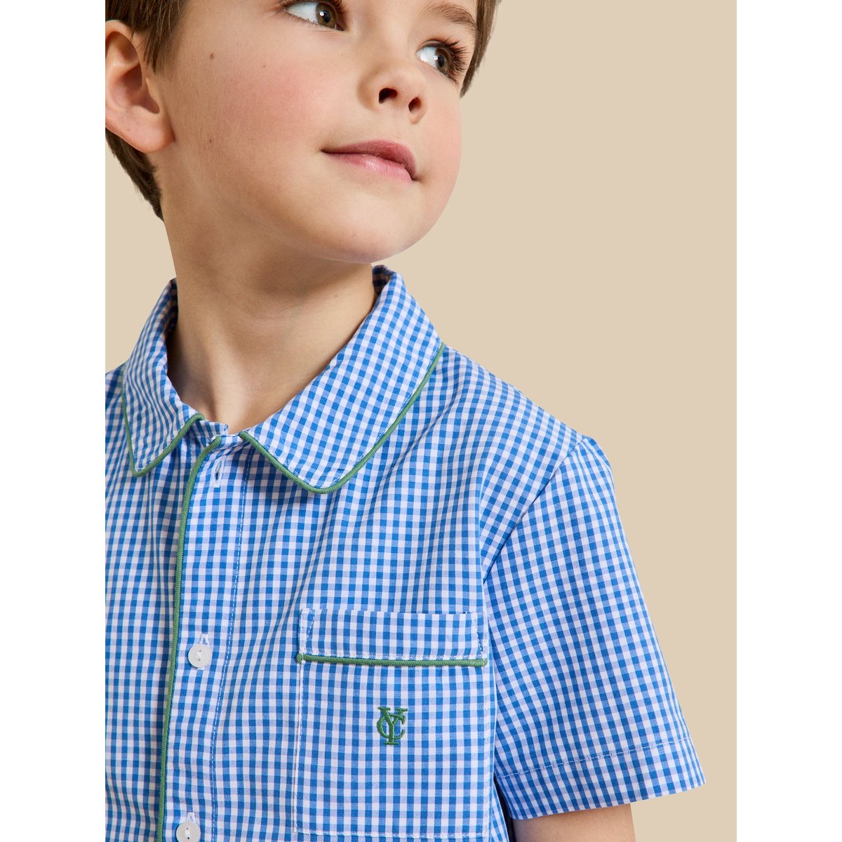 Pyja-short vichy vichy bleu, CYRILLUS