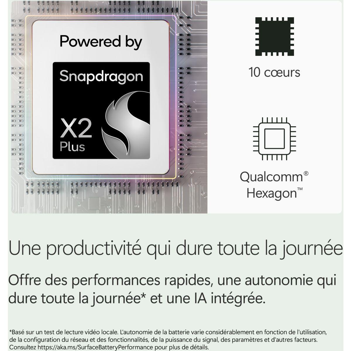 Ordinateur portable SURFACE LAPTOP 8e JADE 13,8" Tactile Snapdragon X plus 16 Go RAM LPDDR5x SSD 512 Go Copilot+PC couleur unique, MICROSOFT