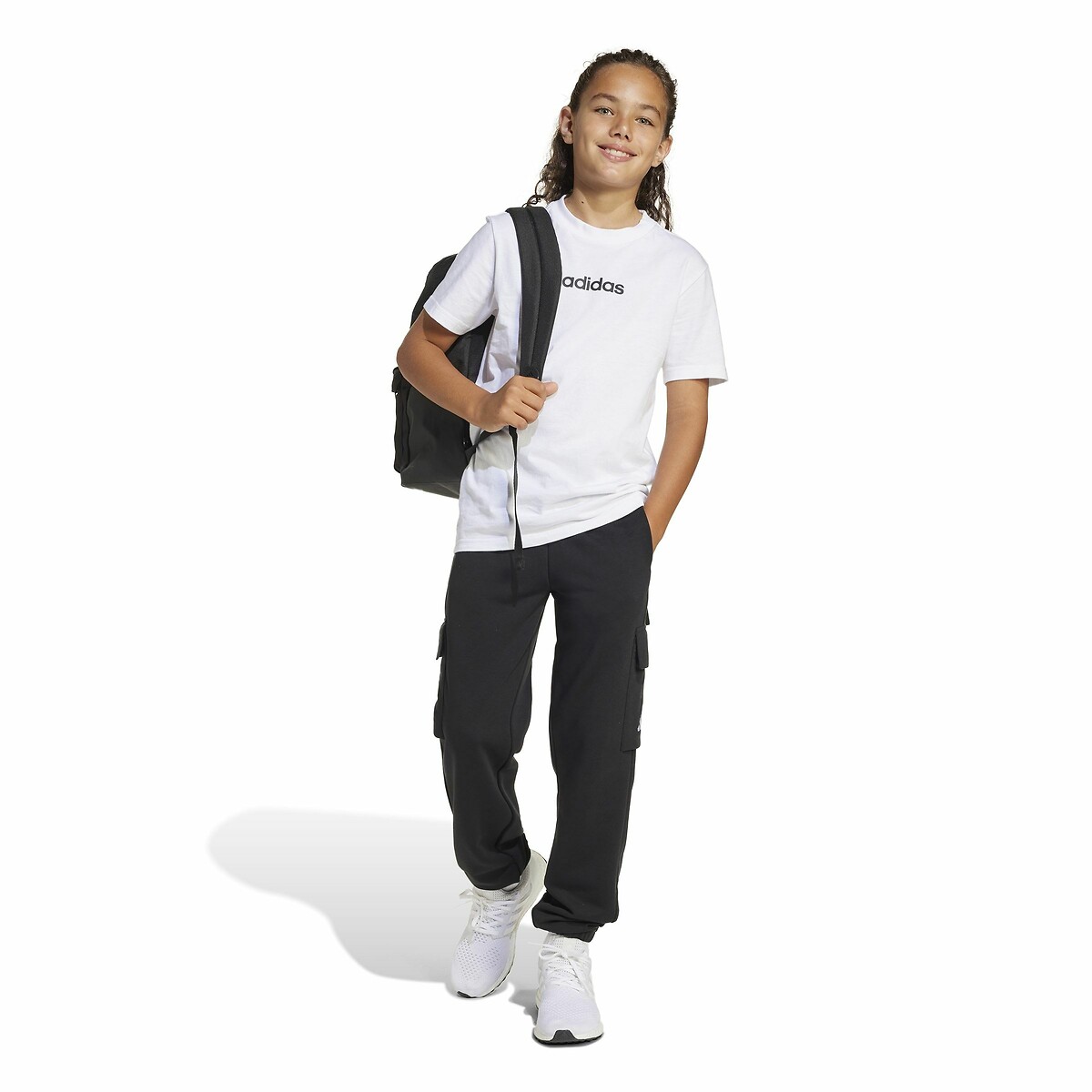 Pantalon de jogging en molleton forme cargo noir, ADIDAS SPORTSWEAR