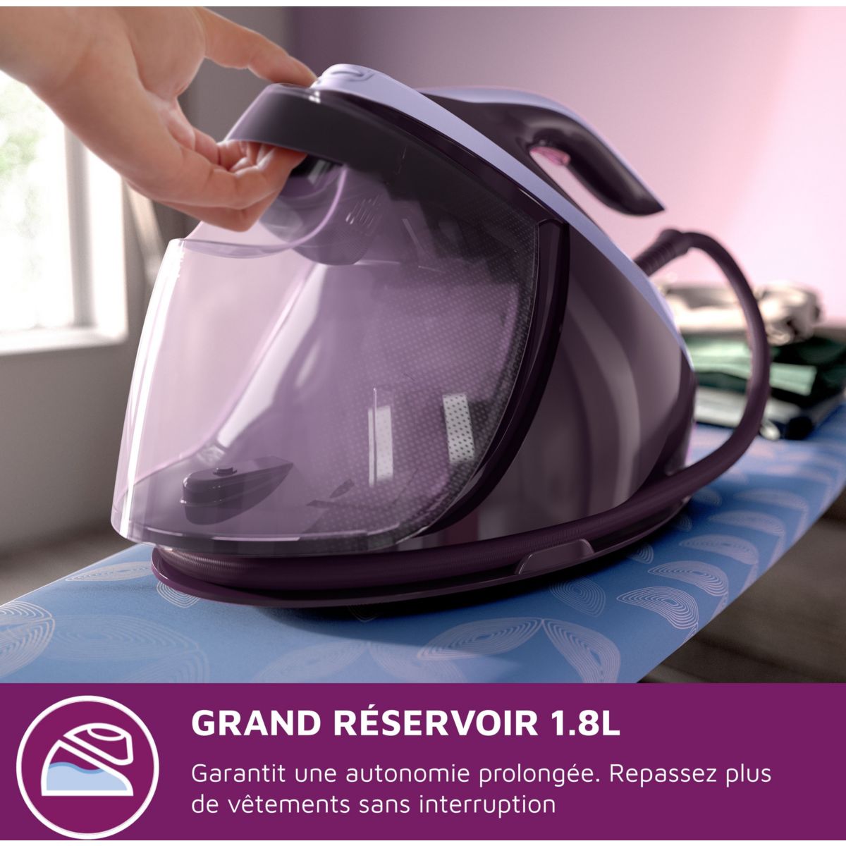 Centrale vapeur PSG7050/30 mauve 1,8L violet, PHILIPS