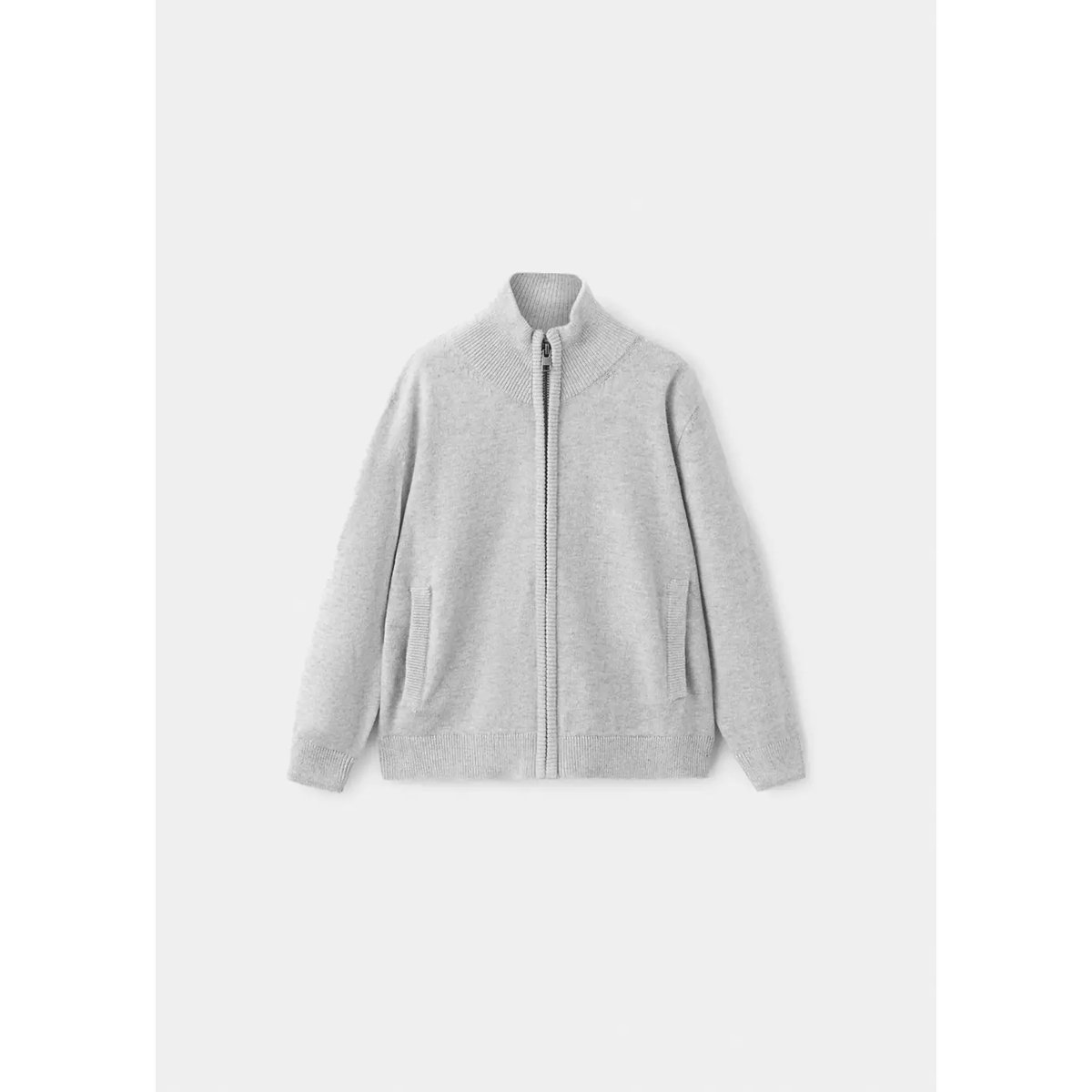 Cardigan 100 % coton zip gris, MANGO BABY