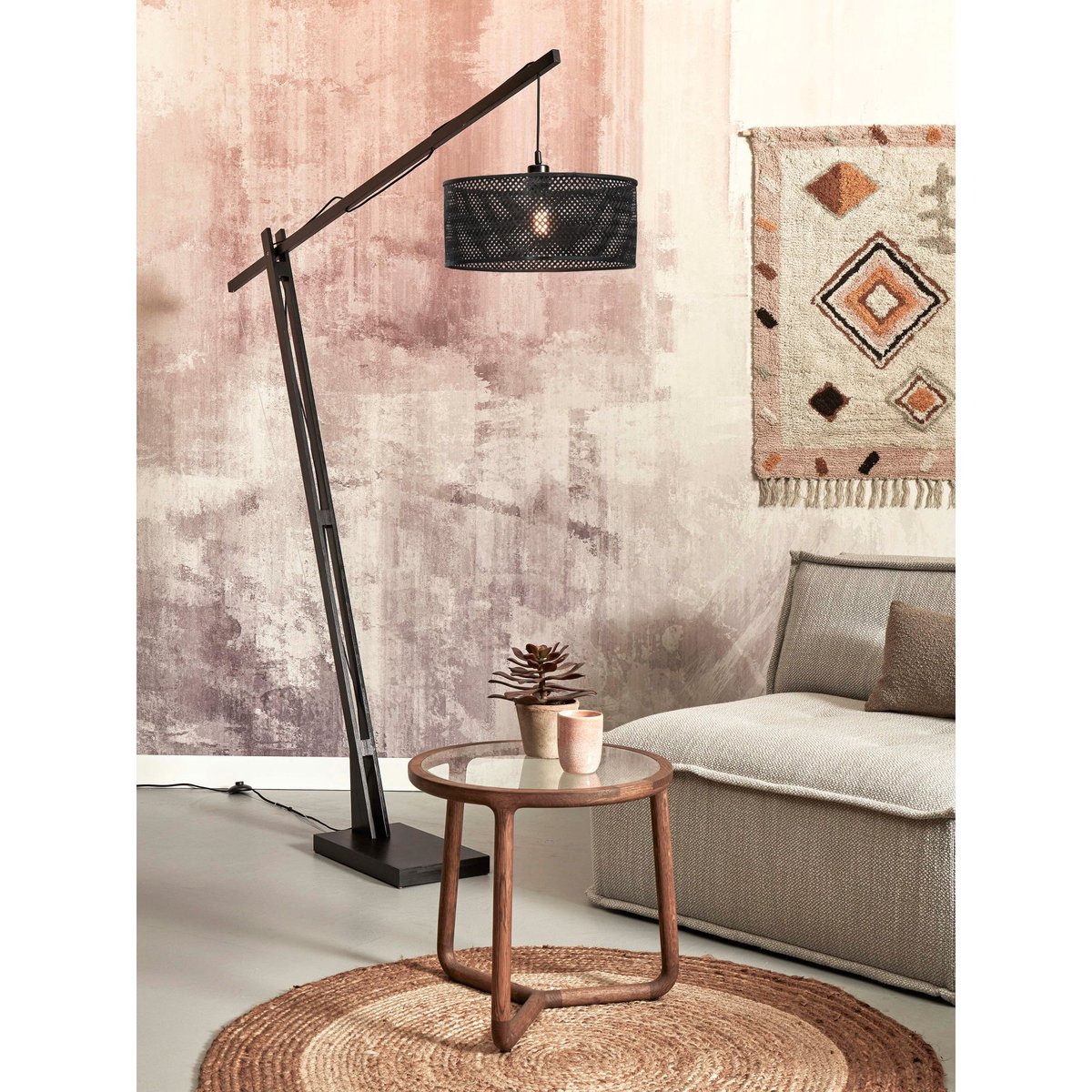 Lampadaire Bambou JAVA noir, GOOD & MOJO