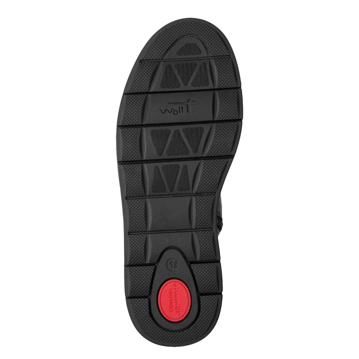 Bottine en cuir noir nappa, TAMARIS