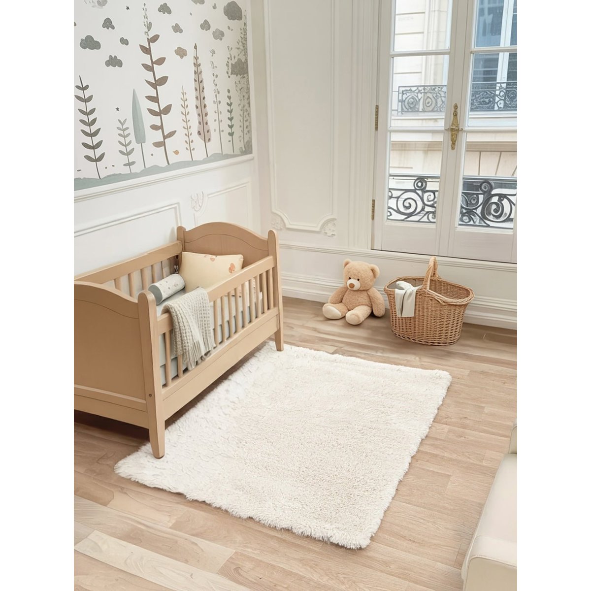 Tapis shaggy ultra-doux effet laine NUKKA beige sable, AFK LIVING