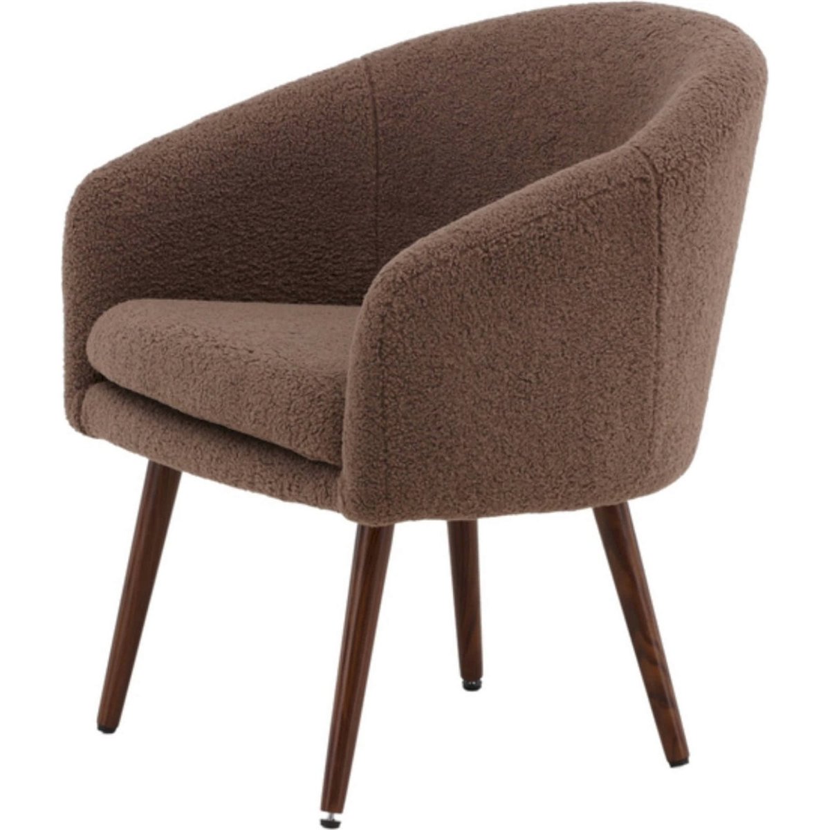 Fauteuil bouclette collection GLITENS marron bouclette et effet noyer, RECOLLECTION