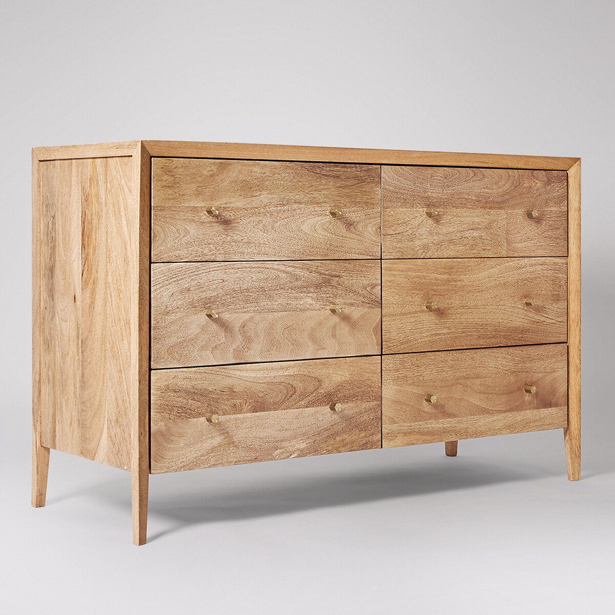 Valente Mango Wood 6 Drawer Chest Of Drawers light wood, SWOON