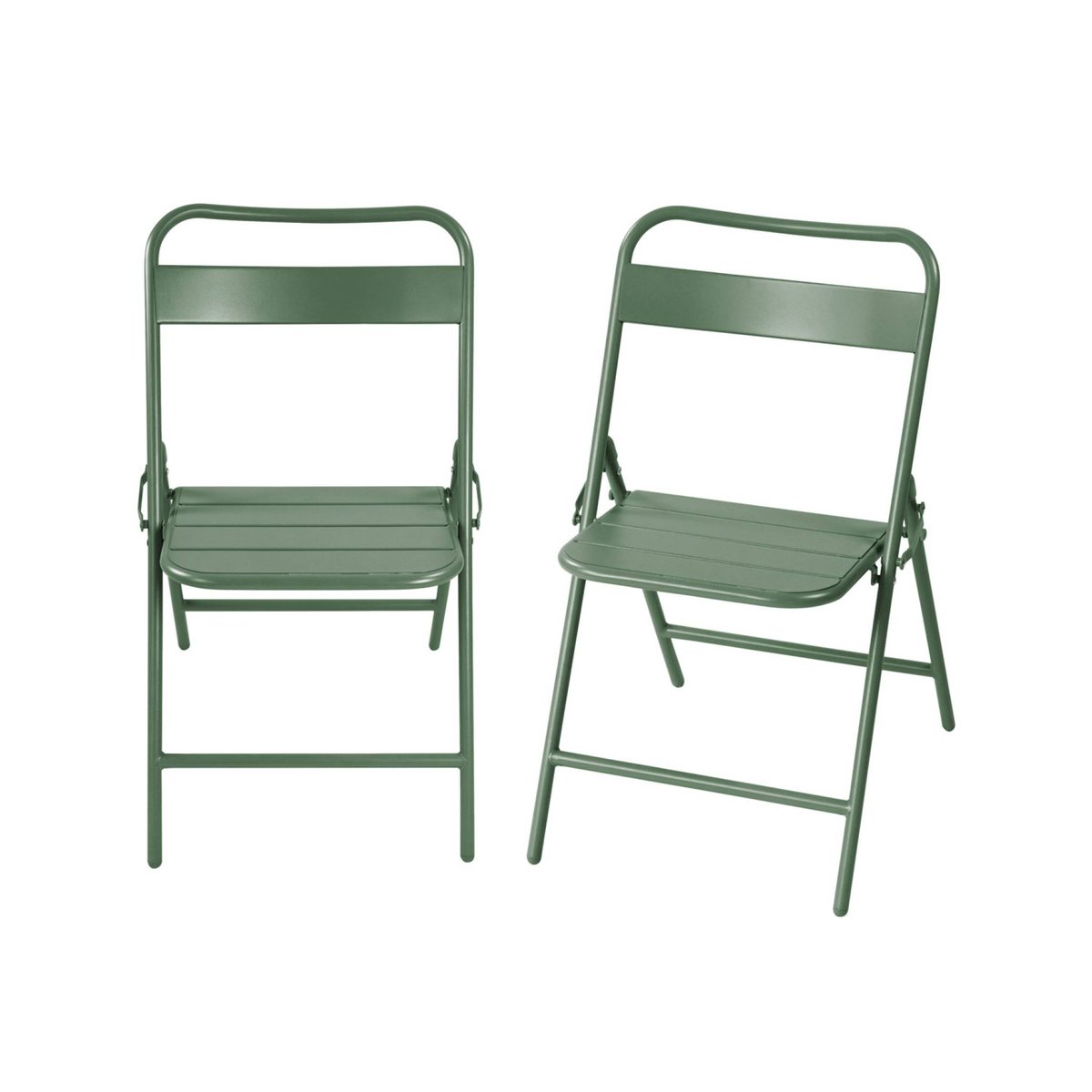 Chaise de jardin pliante acier (lot de 2) AMELIA vert, SWEEEK