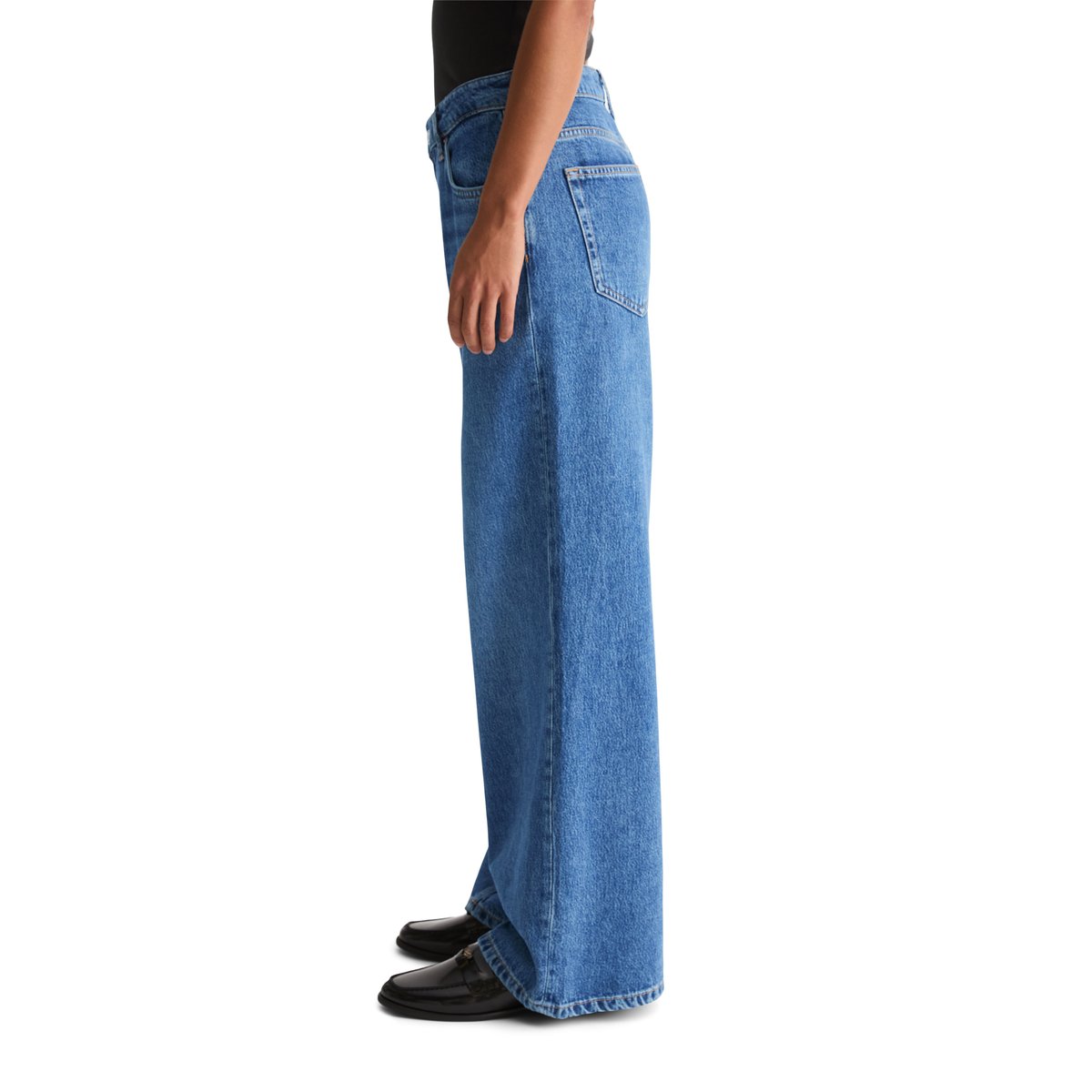 Jeans modèle Lania large en mélange Lyocell-Organic-Cotton bleu, MARC O'POLO