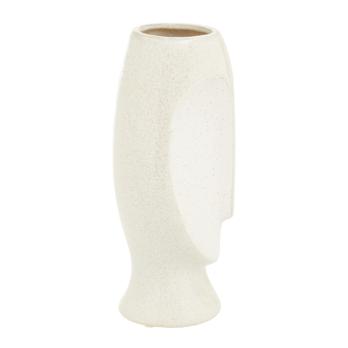 26cm Beige Stoneware Face-shape Vase beige, ÉDITÉ