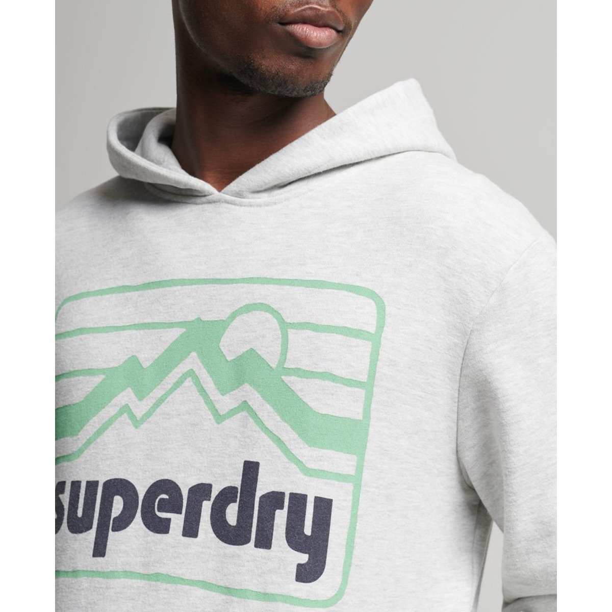 Sweat à capuche Vintage 90s Terrain gris glacier chiné, SUPERDRY