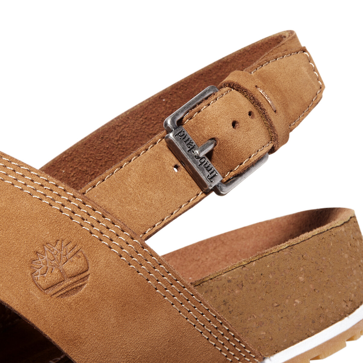 Sandali con zeppa pelle Malibu 2 band marrone, TIMBERLAND