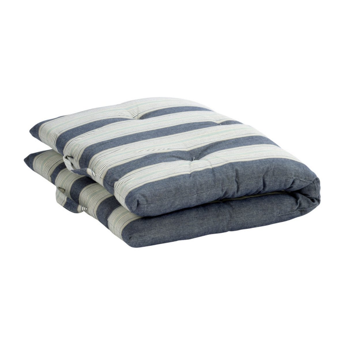Matelas de sol d'assise rayé coton bleu, MADAM STOLTZ