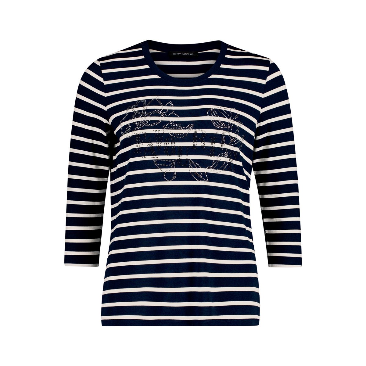 T-shirt à rainures à pierres fantaisie bleu/blanc, BETTY BARCLAY