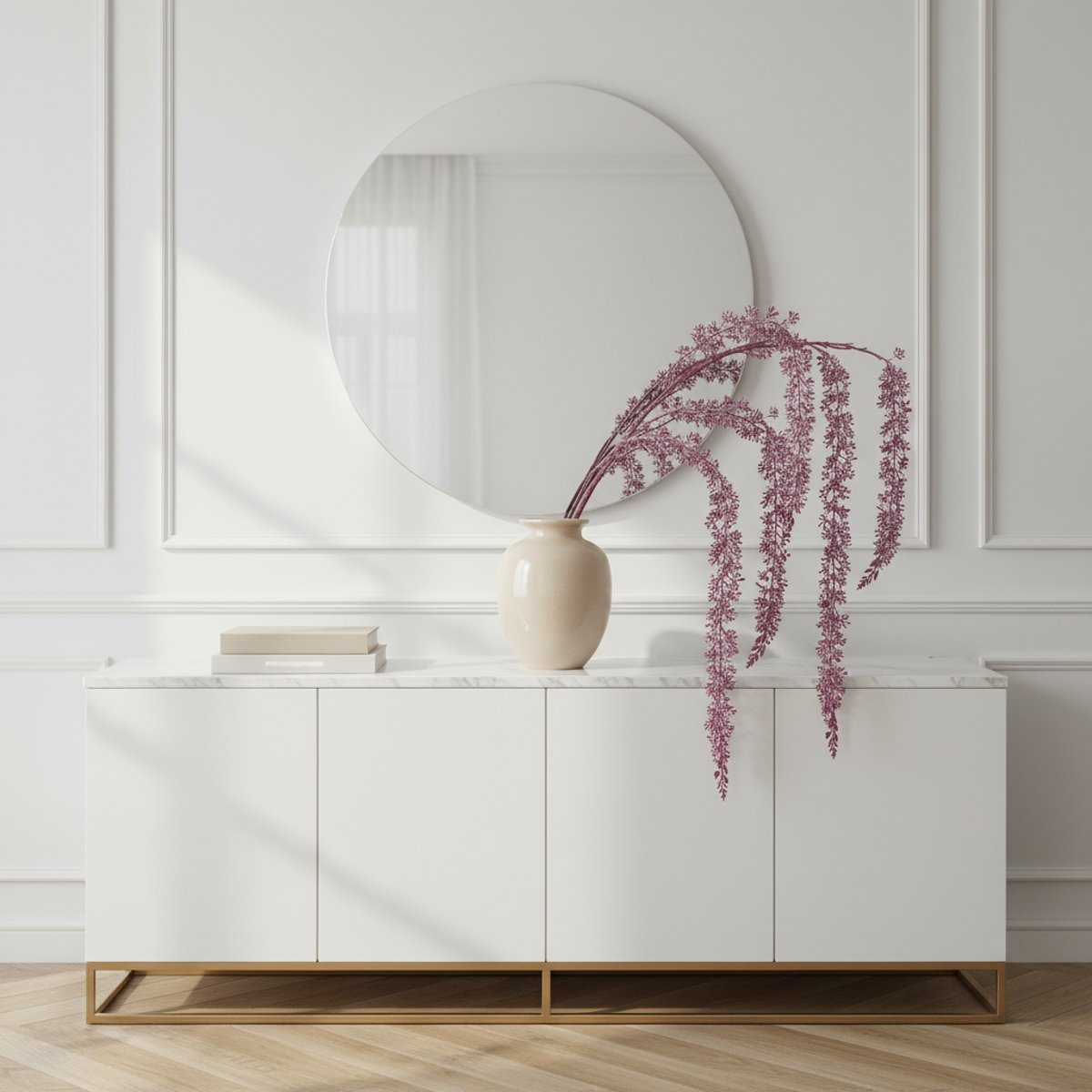Branche de baies artificielles tombante effet givré H122 NOËL violet, SIA DECO